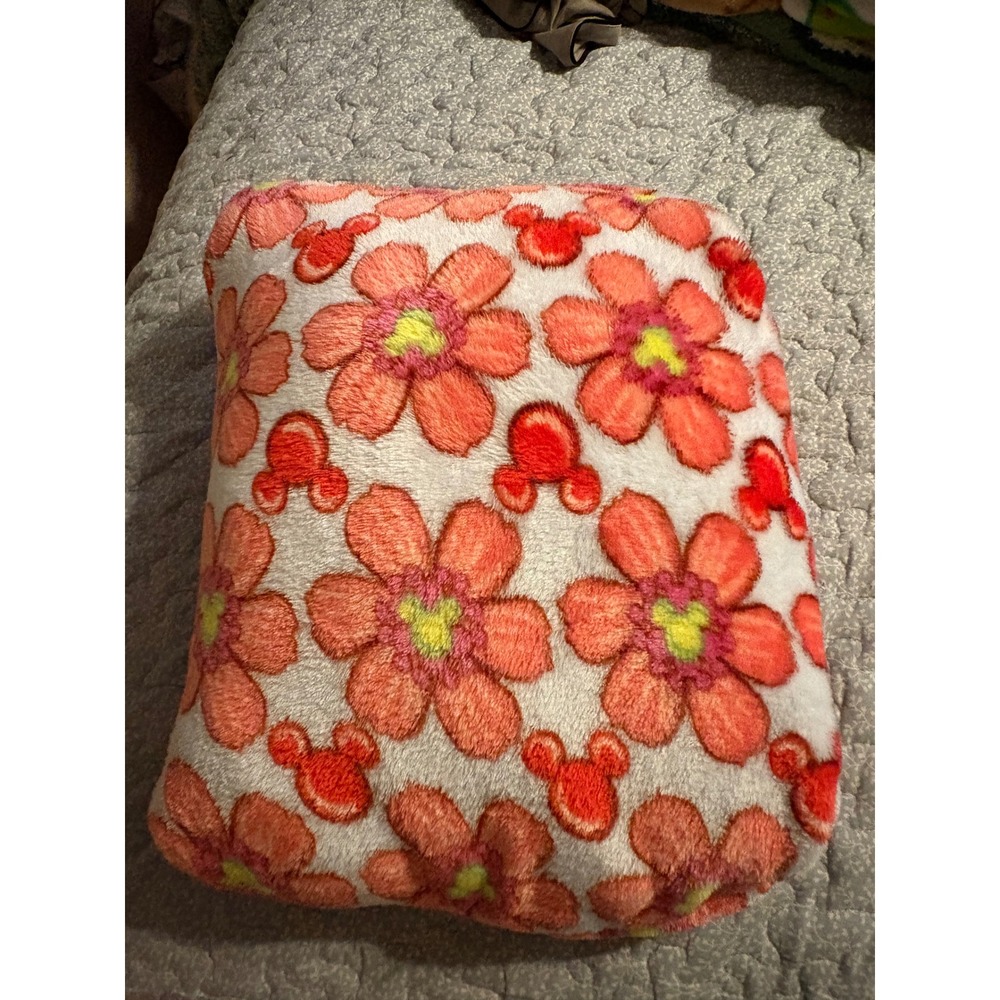 Vera Bradley Disney Throw Blanket Unisex OS Orange Floral Mickey Mouse Excellent